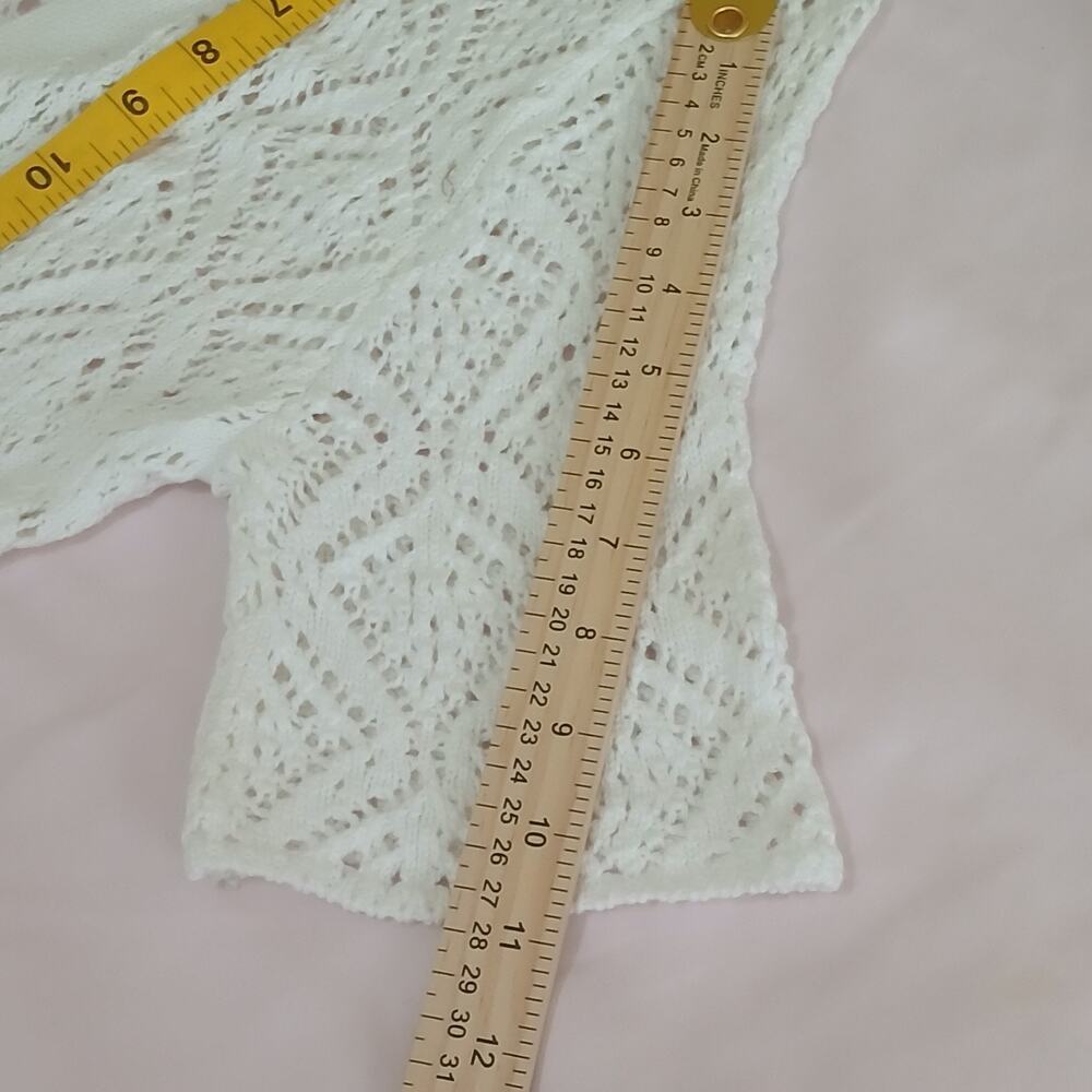 Belldini Cardigan Womens M White Crochet Lace Open Front Duster Boho Sheer NWT - Picture 16 of 16